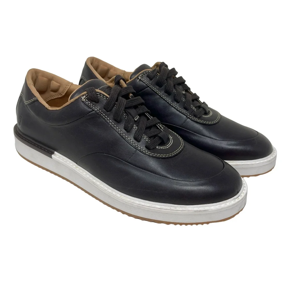 Hush Puppies Keaton Sneakers Leather Mens‎ 7 Dark Brown 114.9=K.10.4